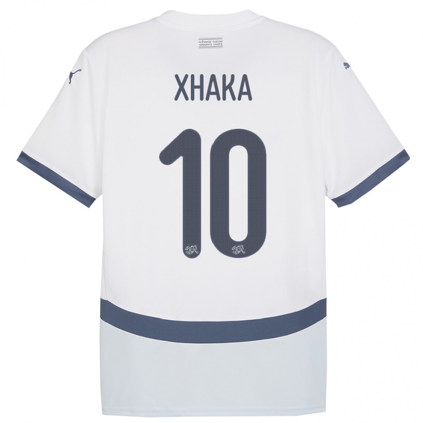 Kids Football Switzerland Granit Xhaka #10 White Away Jersey 24-26 T-Shirt Uk