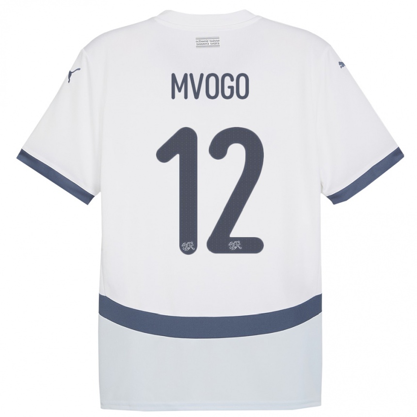 Kids Football Switzerland Yvon Mvogo #12 White Away Jersey 24-26 T-Shirt Uk