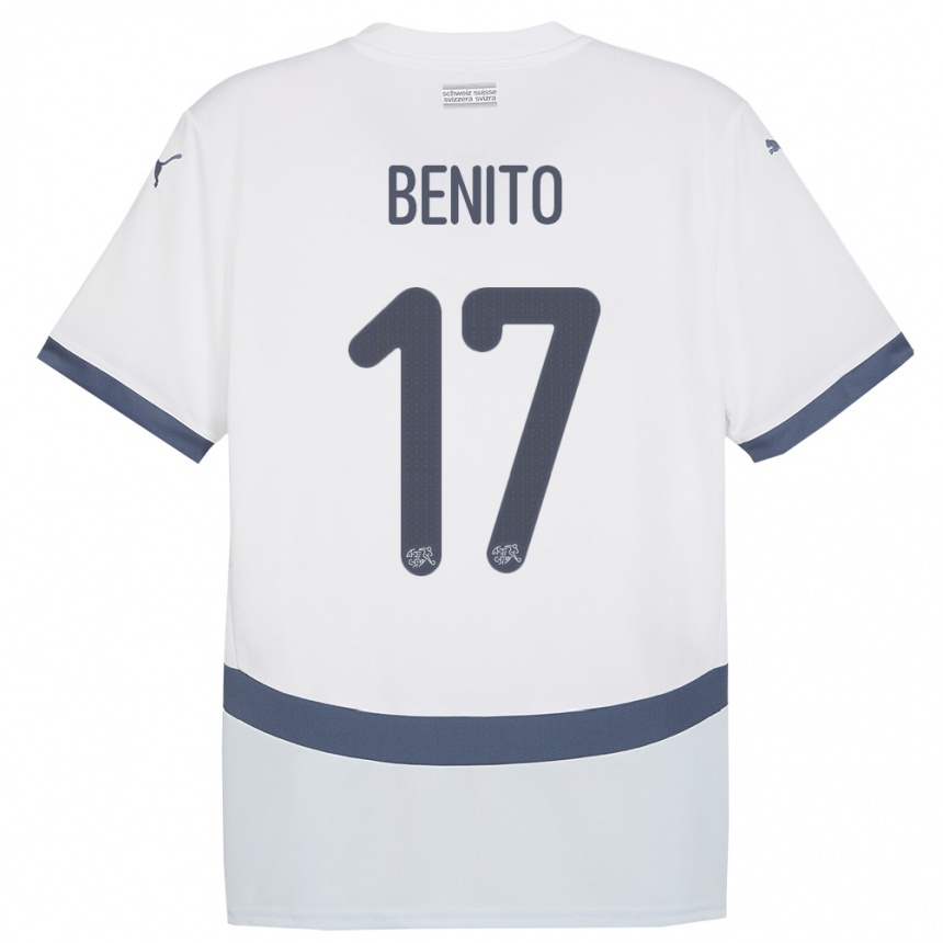 Kids Football Switzerland Loris Benito #17 White Away Jersey 24-26 T-Shirt Uk