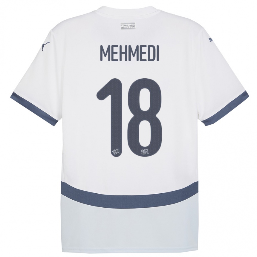 Kids Football Switzerland Admir Mehmedi #18 White Away Jersey 24-26 T-Shirt Uk