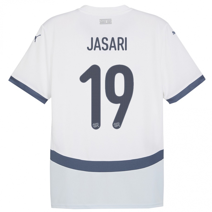 Kids Football Switzerland Ardon Jasari #19 White Away Jersey 24-26 T-Shirt Uk