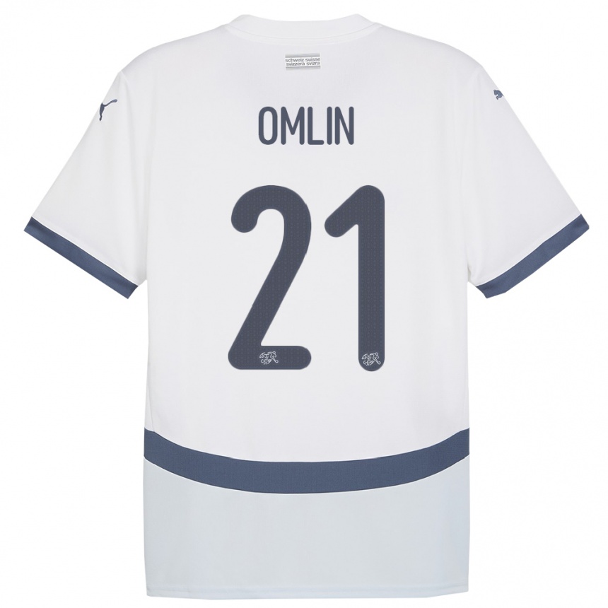 Kids Football Switzerland Jonas Omlin #21 White Away Jersey 24-26 T-Shirt Uk