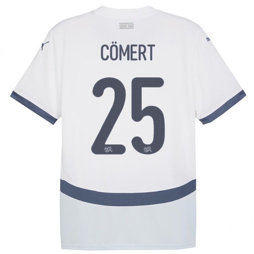 Kids Football Switzerland Eray Comert #25 White Away Jersey 24-26 T-Shirt Uk