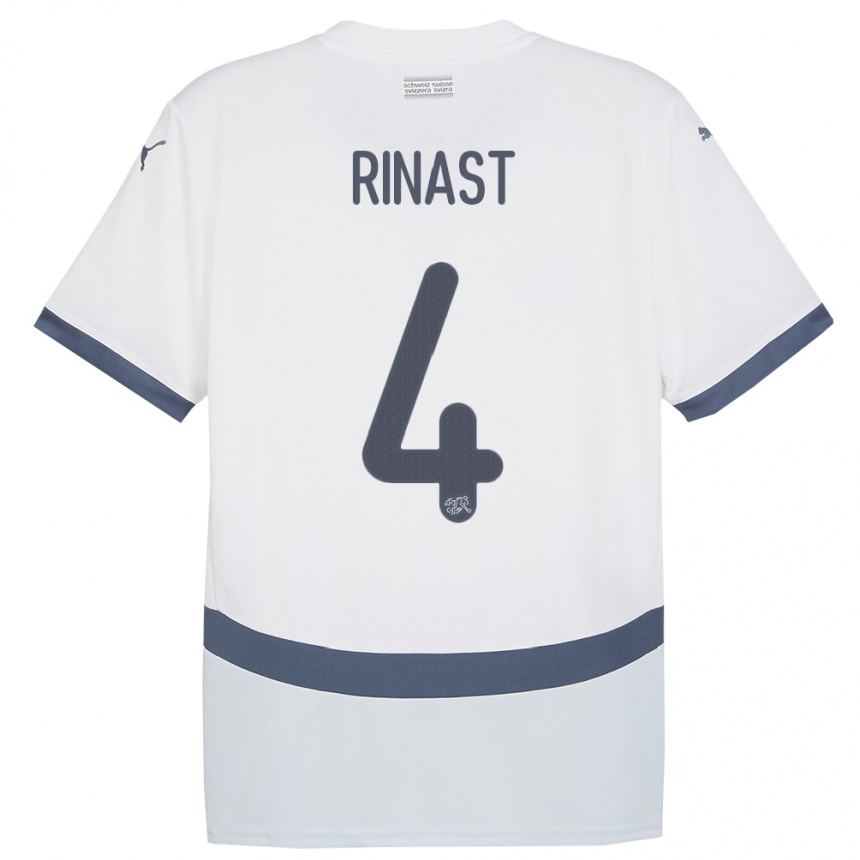 Kids Football Switzerland Rachel Rinast #4 White Away Jersey 24-26 T-Shirt Uk