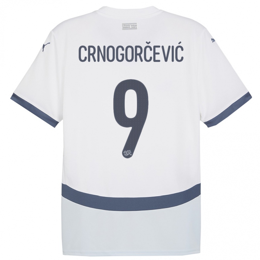 Kids Football Switzerland Ana Maria Crnogorcevic #9 White Away Jersey 24-26 T-Shirt Uk