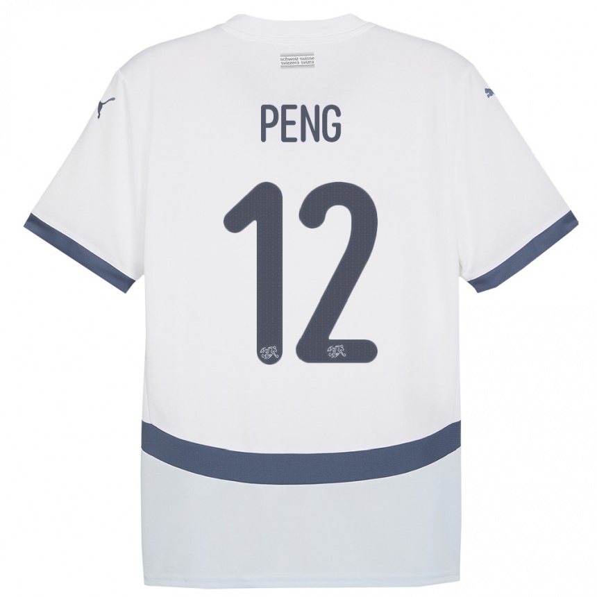 Kids Football Switzerland Livia Peng #12 White Away Jersey 24-26 T-Shirt Uk