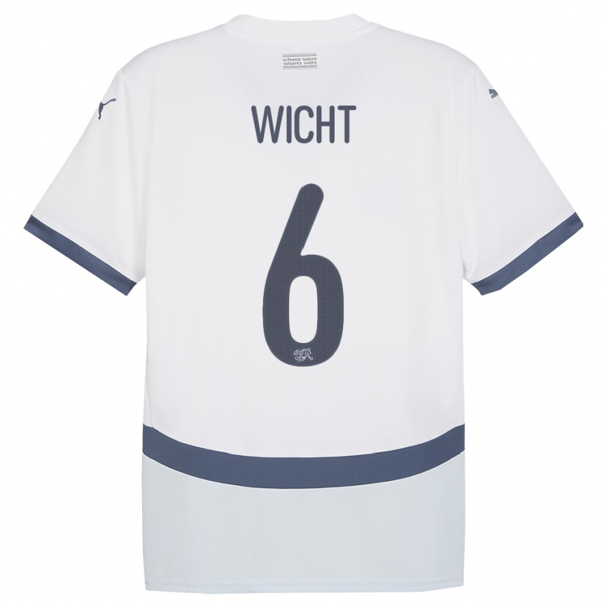 Kids Football Switzerland Nathan Wicht #6 White Away Jersey 24-26 T-Shirt Uk