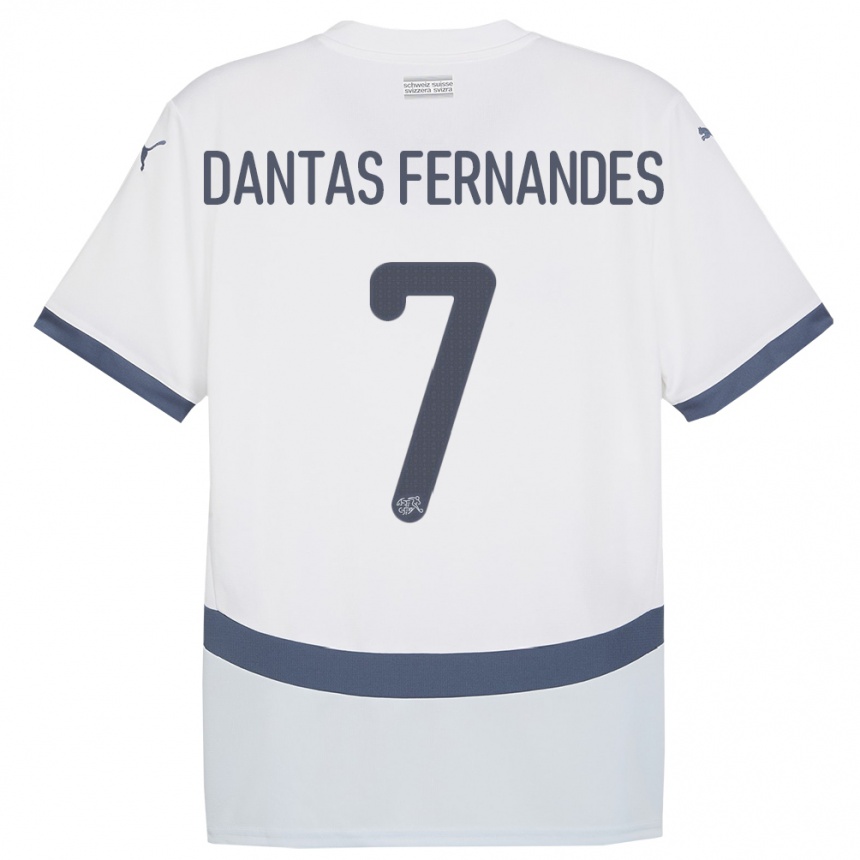 Kids Football Switzerland Ronaldo Dantas Fernandes #7 White Away Jersey 24-26 T-Shirt Uk