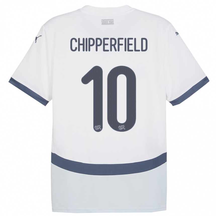 Kids Football Switzerland Liam Chipperfield #10 White Away Jersey 24-26 T-Shirt Uk