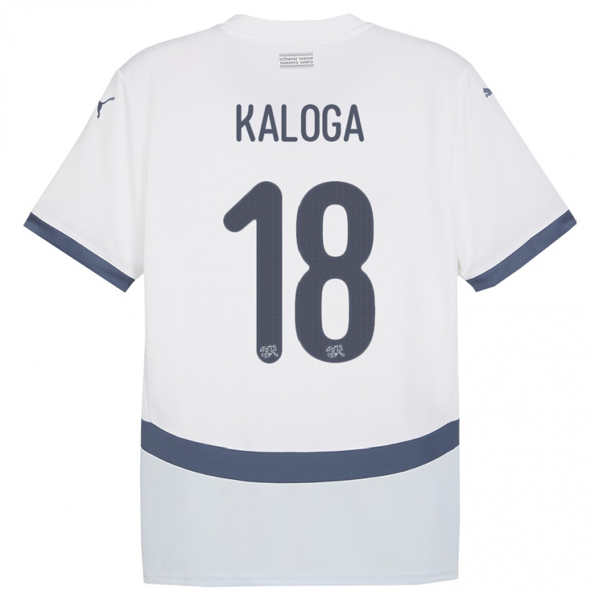 Kids Football Switzerland Issa Kaloga #18 White Away Jersey 24-26 T-Shirt Uk