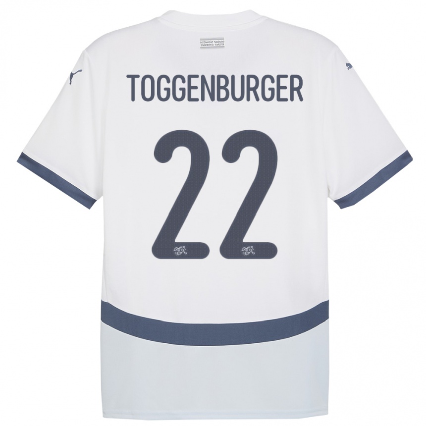 Kids Football Switzerland Nando Toggenburger #22 White Away Jersey 24-26 T-Shirt Uk