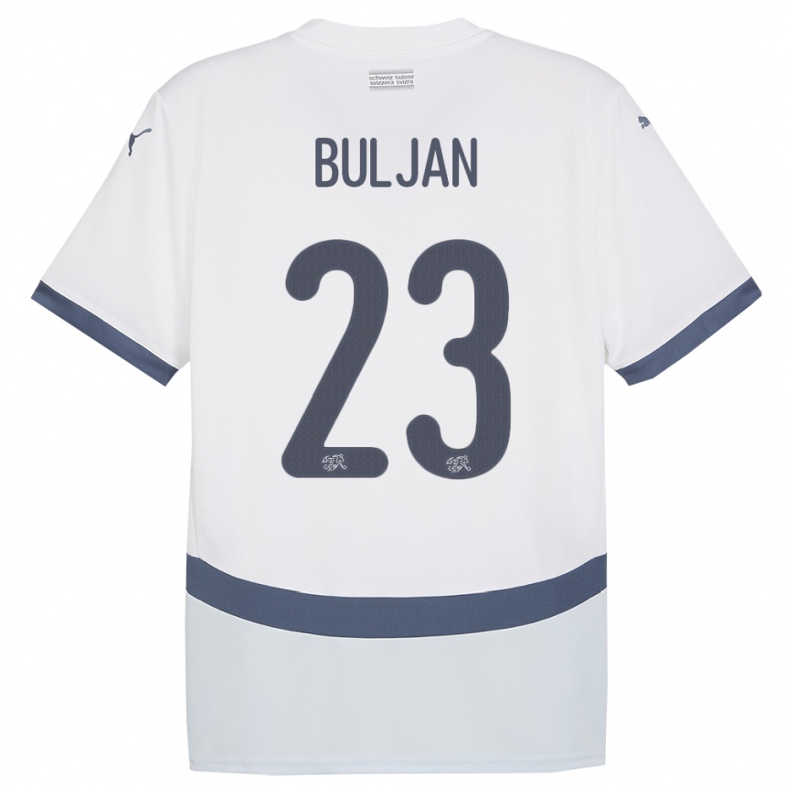 Kids Football Switzerland Leo Buljan #23 White Away Jersey 24-26 T-Shirt Uk