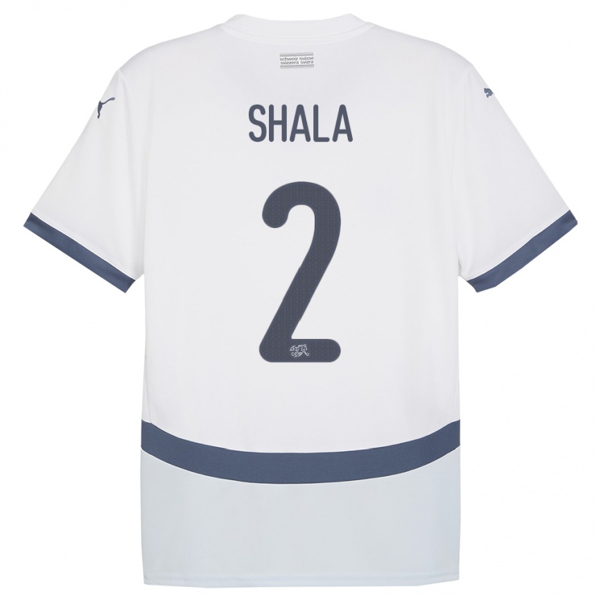 Kids Football Switzerland Besnik Shala #2 White Away Jersey 24-26 T-Shirt Uk