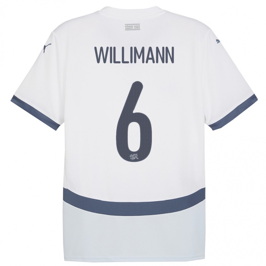 Kids Football Switzerland Mauricio Willimann #6 White Away Jersey 24-26 T-Shirt Uk