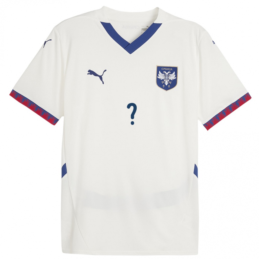 Kids Football Serbia Your Name #0 White Away Jersey 24-26 T-Shirt Uk