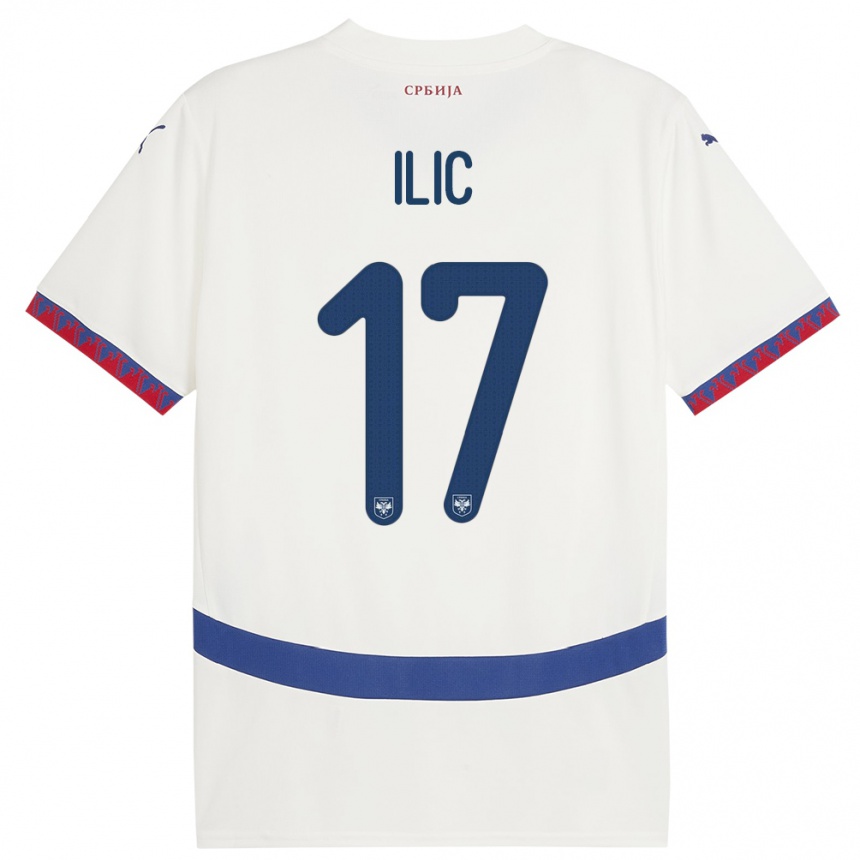 Kids Football Serbia Ivan Ilic #17 White Away Jersey 24-26 T-Shirt Uk