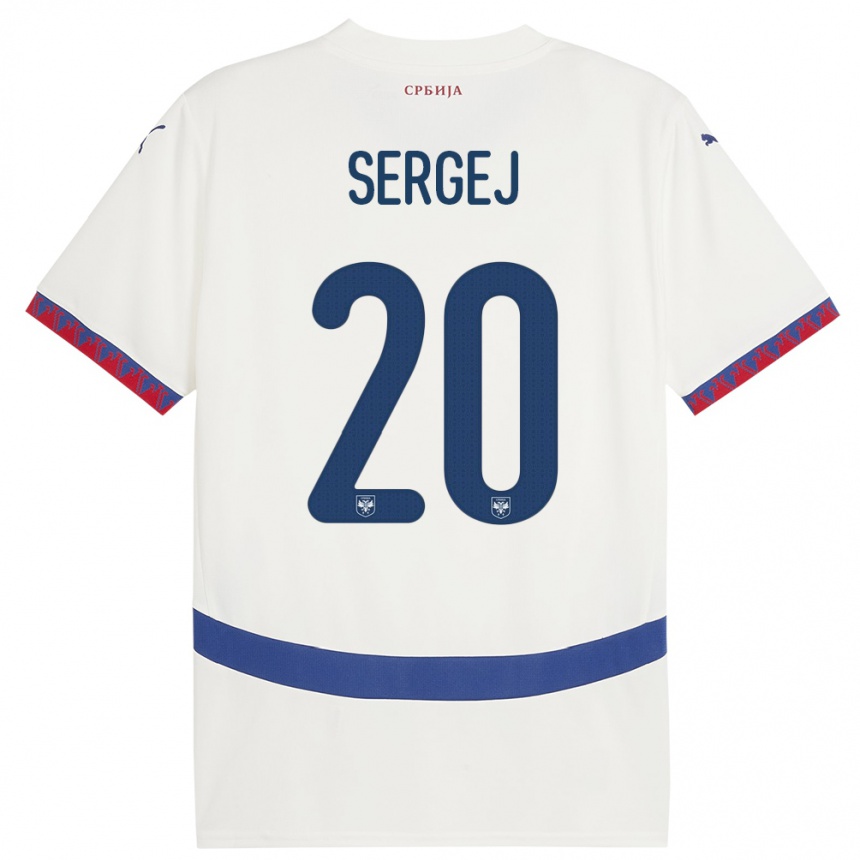 Kids Football Serbia Sergej Milinkovic-Savic #20 White Away Jersey 24-26 T-Shirt Uk