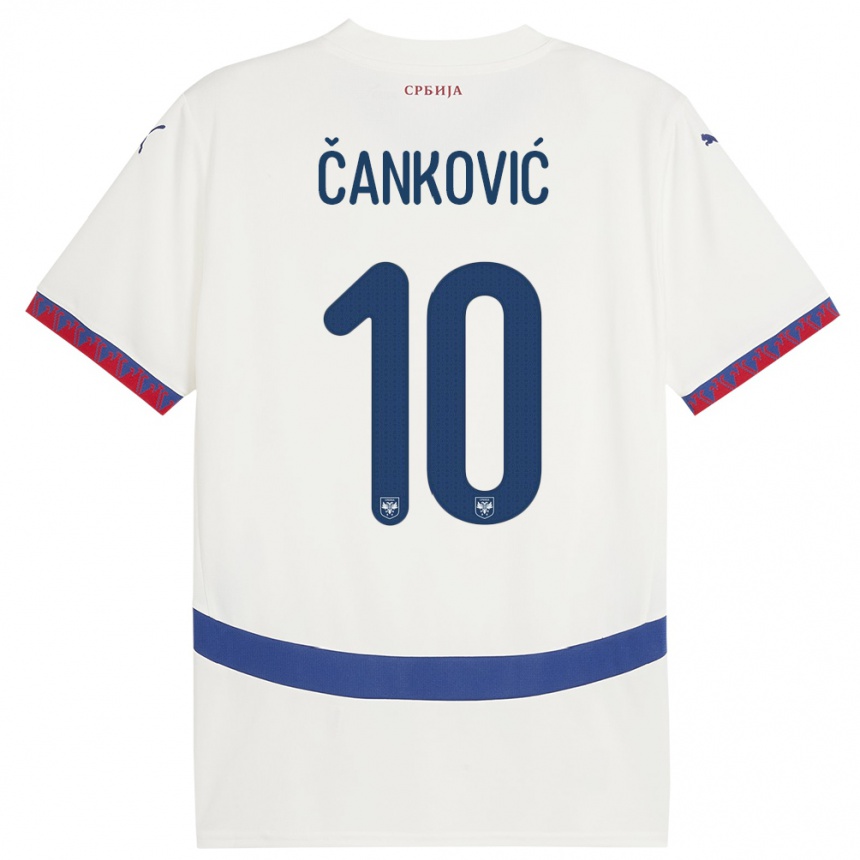 Kids Football Serbia Jelena Cankovic #10 White Away Jersey 24-26 T-Shirt Uk