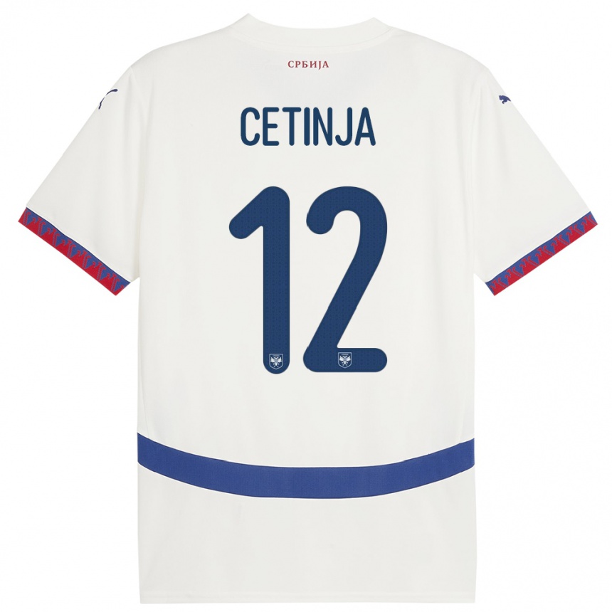 Kids Football Serbia Sara Cetinja #12 White Away Jersey 24-26 T-Shirt Uk