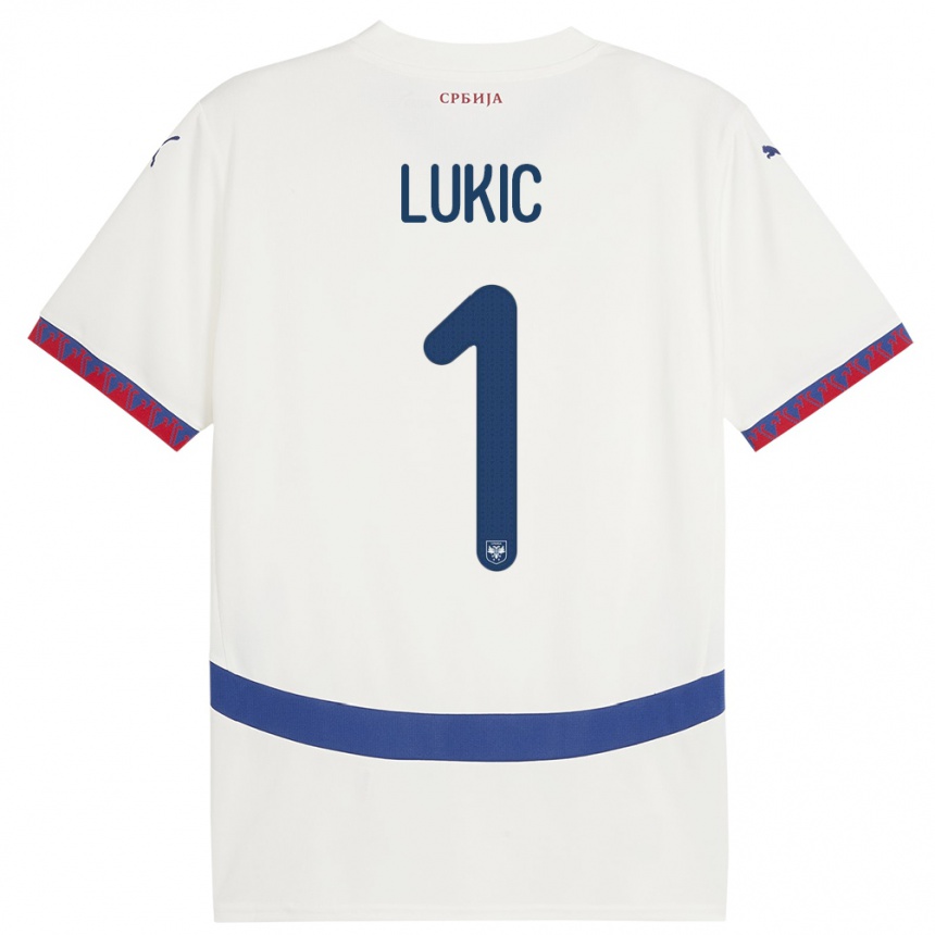 Kids Football Serbia Ognjen Lukic #1 White Away Jersey 24-26 T-Shirt Uk