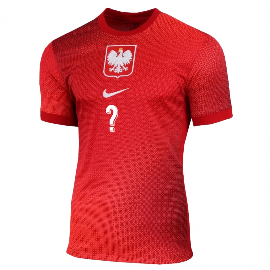 Kids Football Poland Your Name #0 Red Away Jersey 24-26 T-Shirt Uk