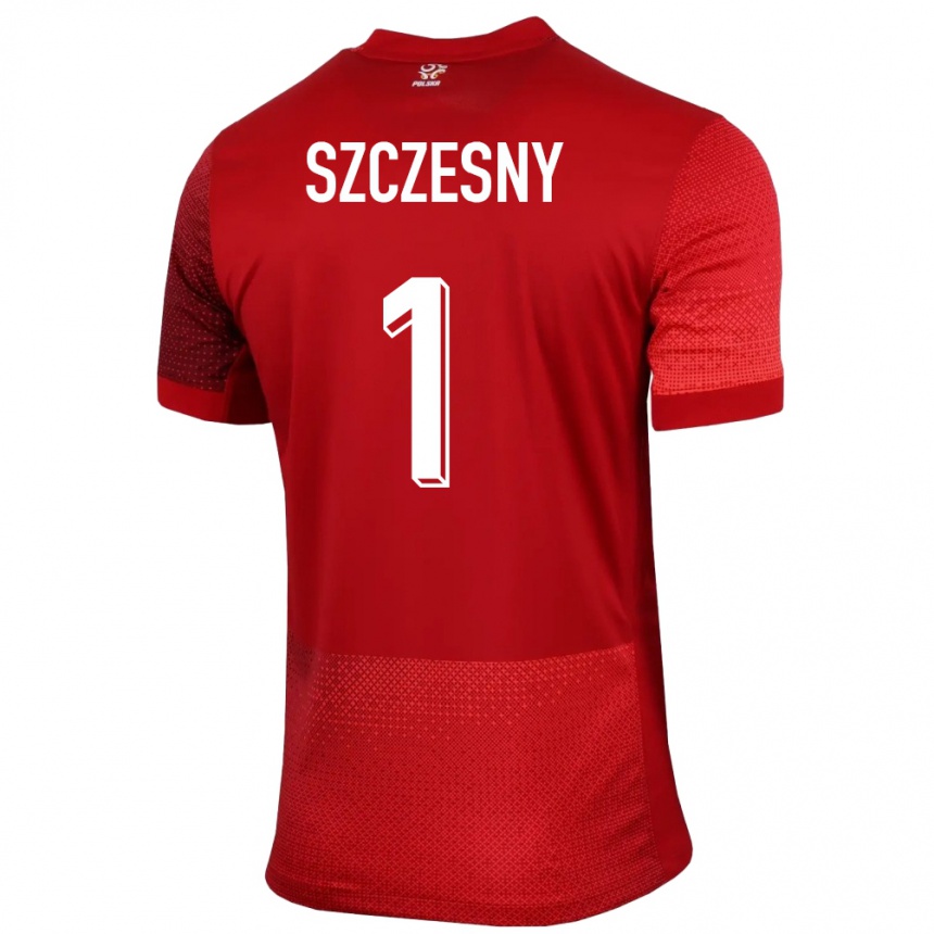 Kids Football Poland Wojciech Szczesny #1 Red Away Jersey 24-26 T-Shirt Uk