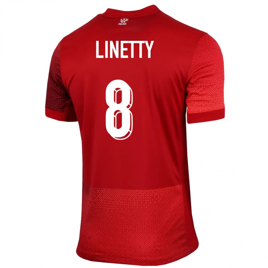 Kids Football Poland Karol Linetty #8 Red Away Jersey 24-26 T-Shirt Uk