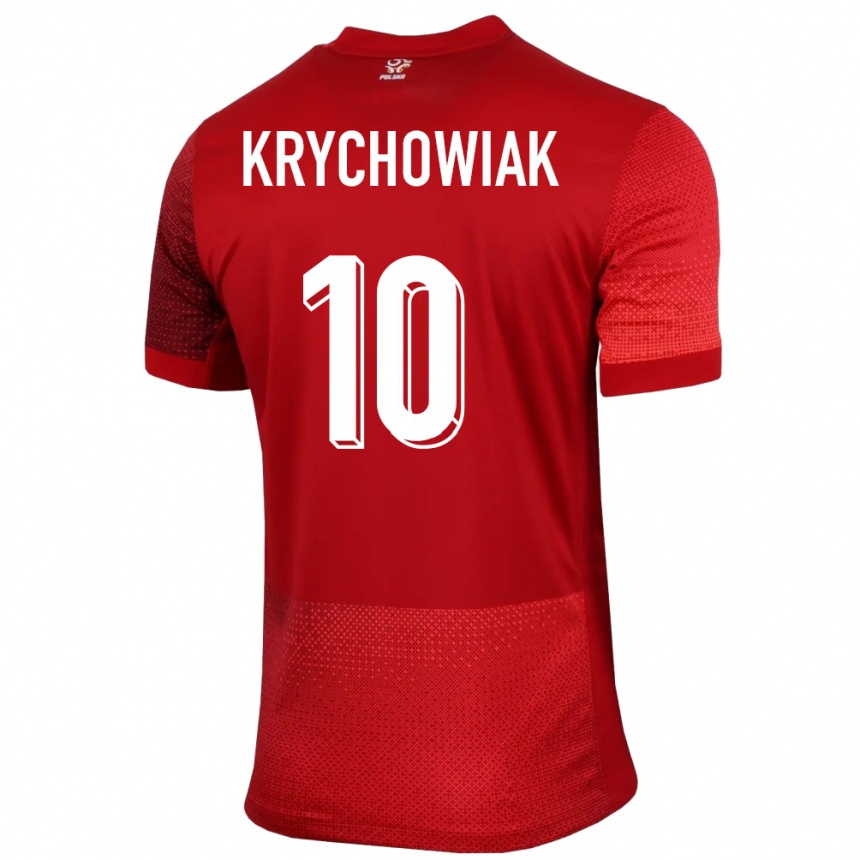 Kids Football Poland Grzegorz Krychowiak #10 Red Away Jersey 24-26 T-Shirt Uk