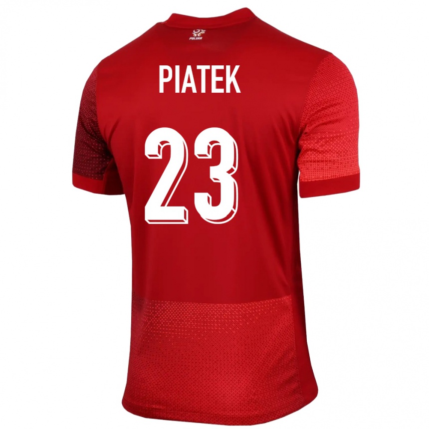 Kids Football Poland Krzysztof Piatek #23 Red Away Jersey 24-26 T-Shirt Uk