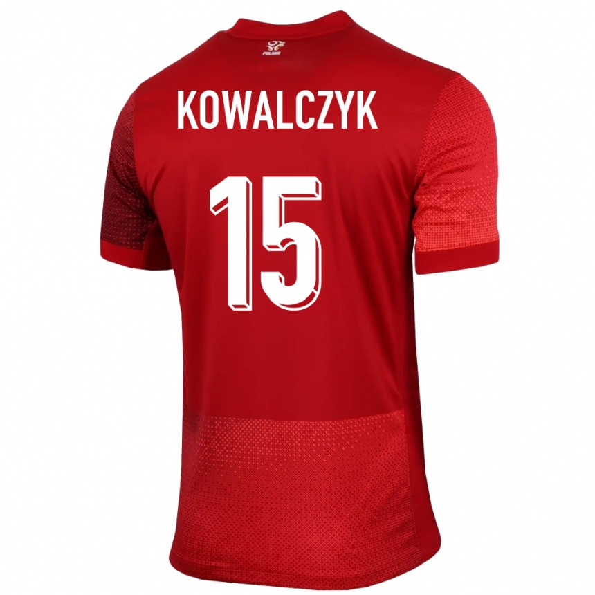 Kids Football Poland Mateusz Kowalczyk #15 Red Away Jersey 24-26 T-Shirt Uk