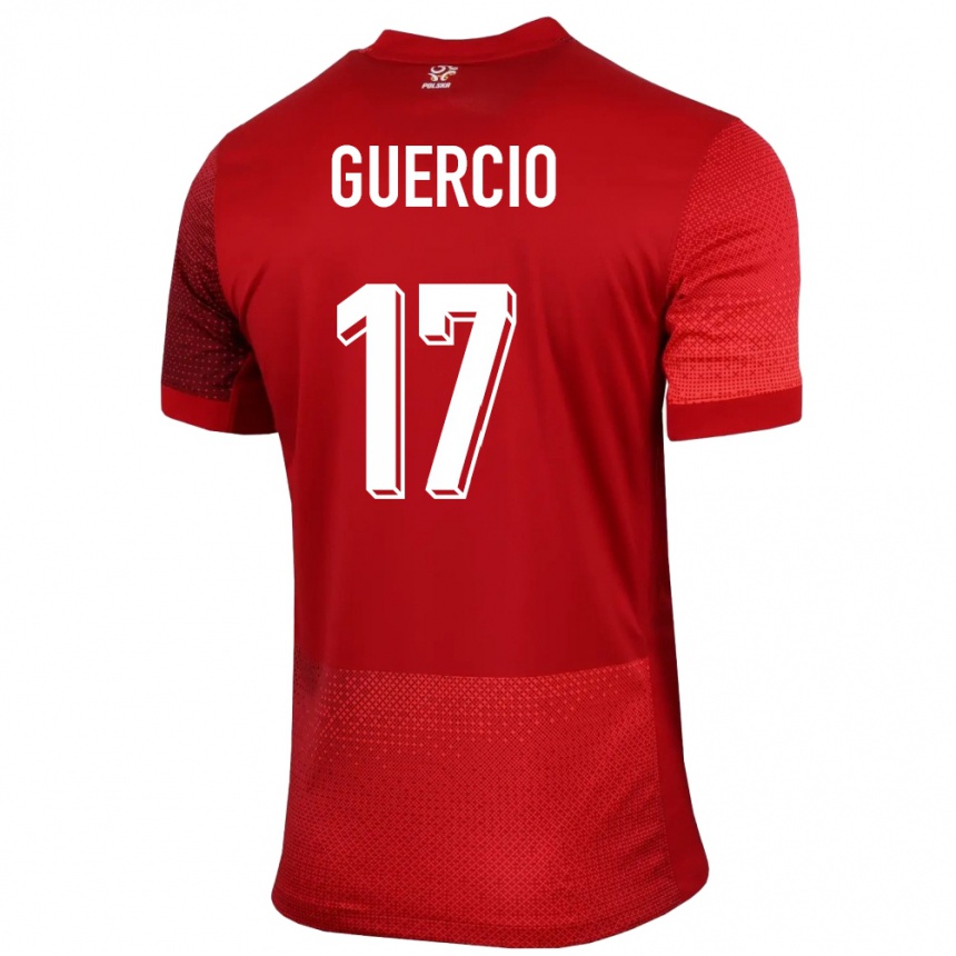 Kids Football Poland Tomasso Guercio #17 Red Away Jersey 24-26 T-Shirt Uk