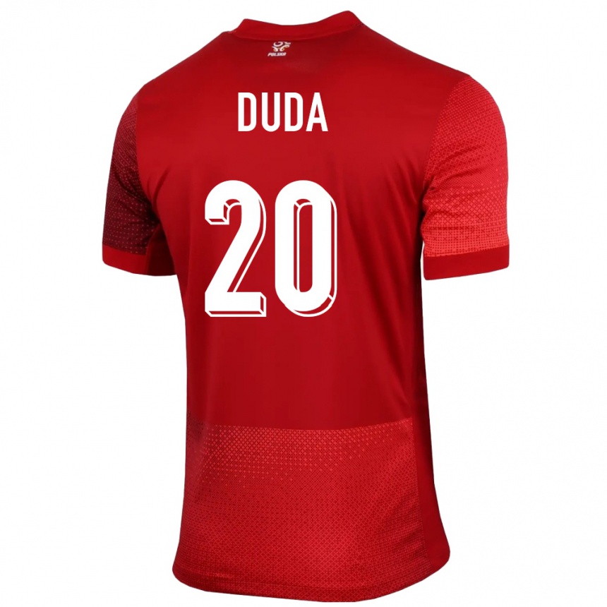 Kids Football Poland Kacper Duda #20 Red Away Jersey 24-26 T-Shirt Uk