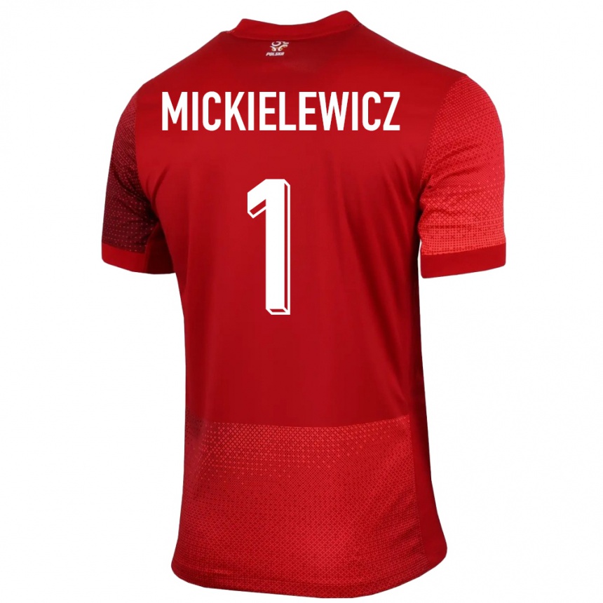 Kids Football Poland Aleksander Mickielewicz #1 Red Away Jersey 24-26 T-Shirt Uk