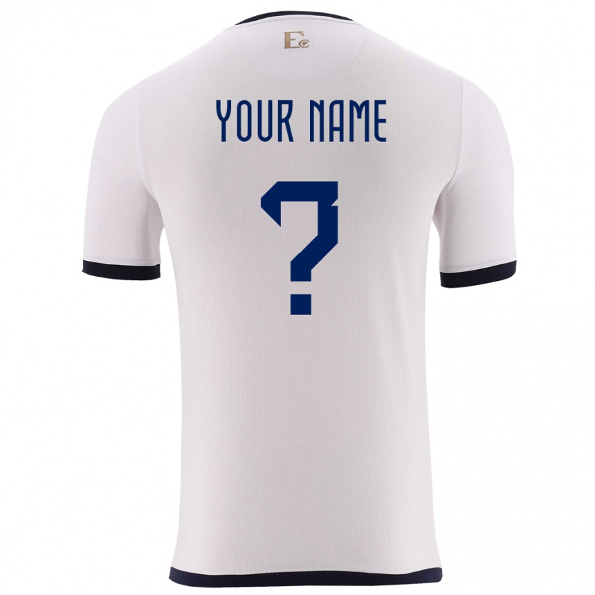 Kids Football Ecuador Your Name #0 White Away Jersey 24-26 T-Shirt Uk