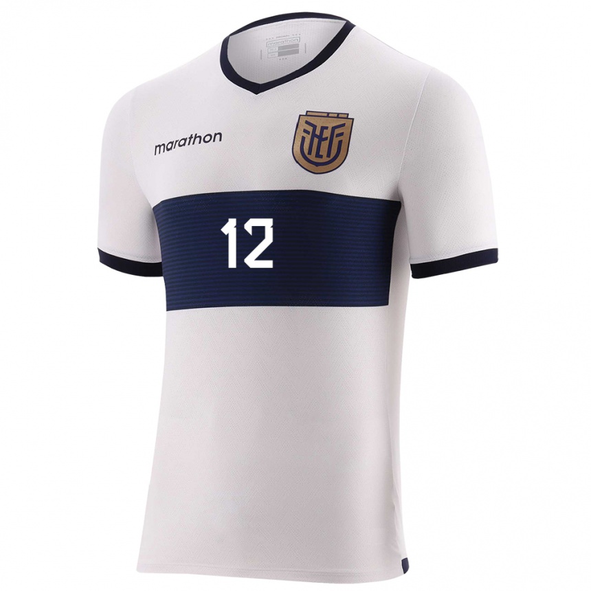 Kids Football Ecuador Moises Ramirez #12 White Away Jersey 24-26 T-Shirt Uk