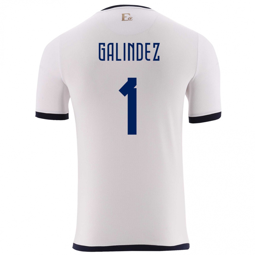 Kids Football Ecuador Hernan Galindez #1 White Away Jersey 24-26 T-Shirt Uk