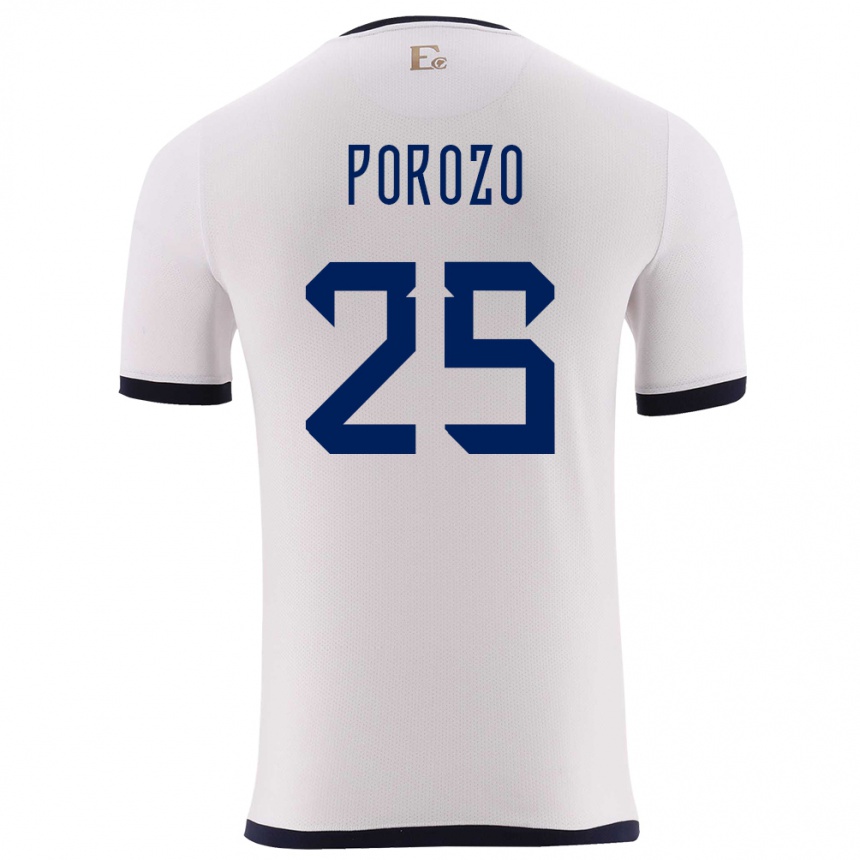 Kids Football Ecuador Jackson Porozo #25 White Away Jersey 24-26 T-Shirt Uk