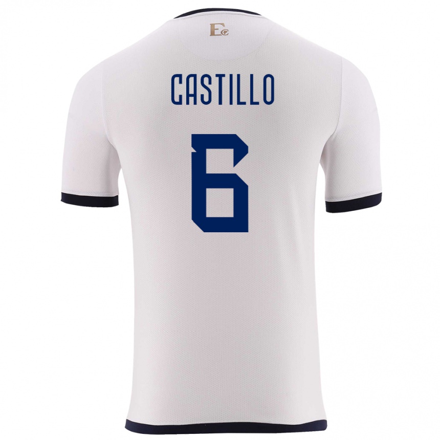 Kids Football Ecuador Byron Castillo #6 White Away Jersey 24-26 T-Shirt Uk