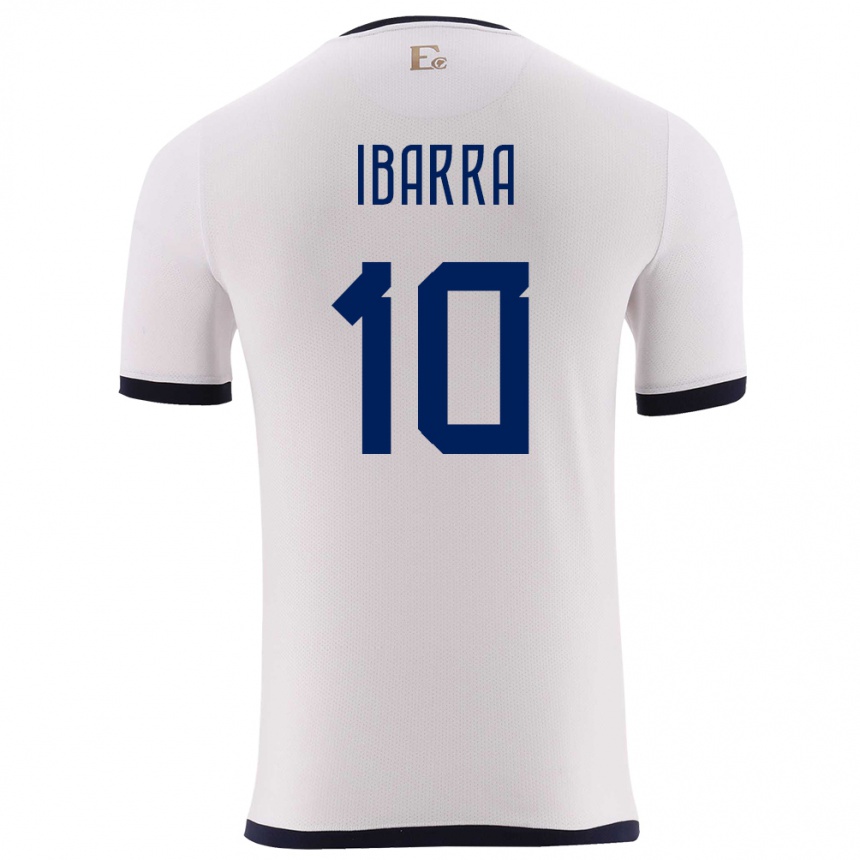 Kids Football Ecuador Romario Ibarra #10 White Away Jersey 24-26 T-Shirt Uk