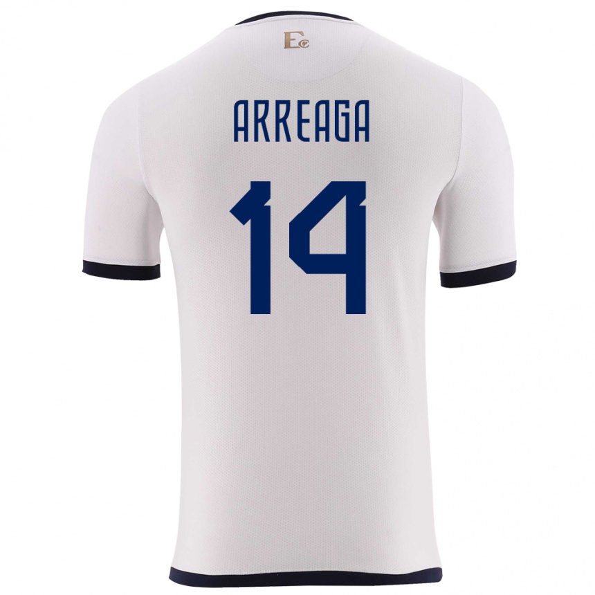 Kids Football Ecuador Xavier Arreaga #14 White Away Jersey 24-26 T-Shirt Uk