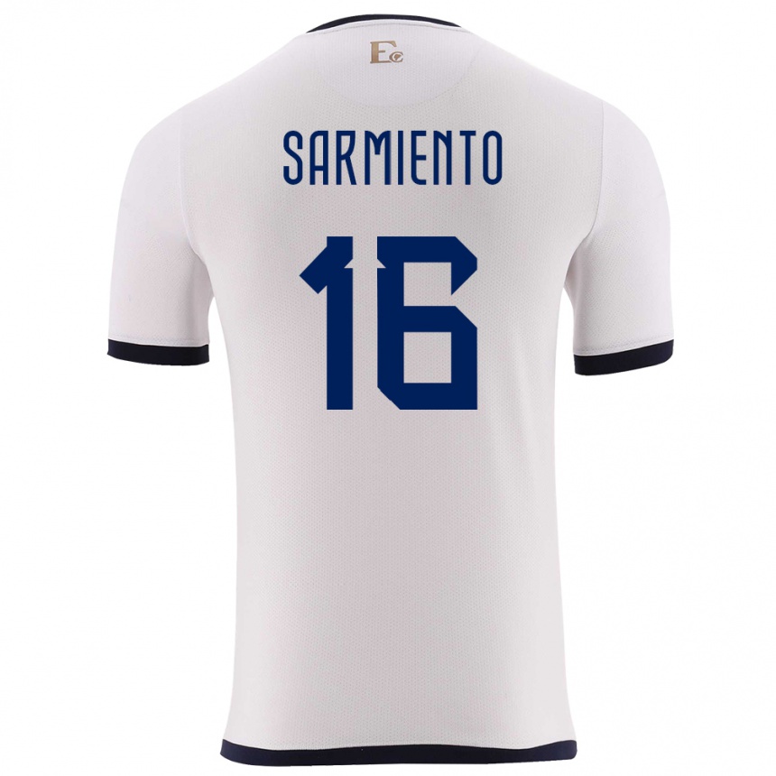 Kids Football Ecuador Jeremy Sarmiento #16 White Away Jersey 24-26 T-Shirt Uk