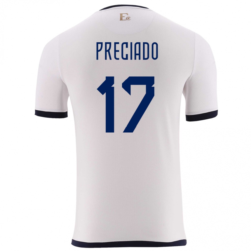 Kids Football Ecuador Angelo Preciado #17 White Away Jersey 24-26 T-Shirt Uk