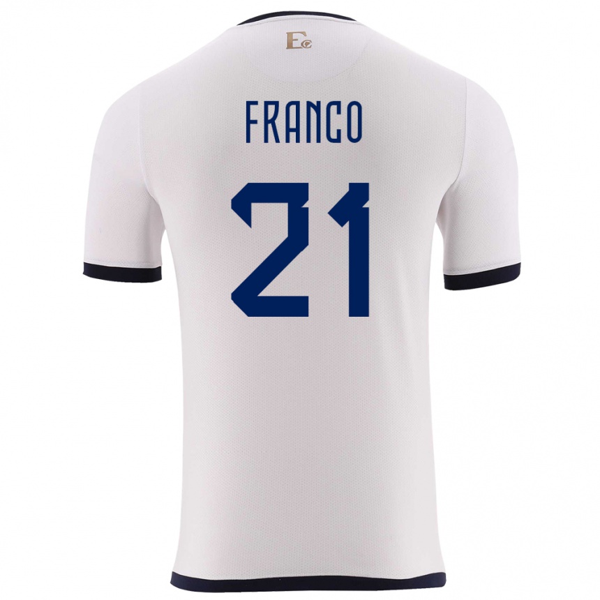 Kids Football Ecuador Alan Franco #21 White Away Jersey 24-26 T-Shirt Uk