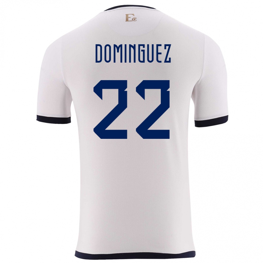 Kids Football Ecuador Alexander Dominguez #22 White Away Jersey 24-26 T-Shirt Uk