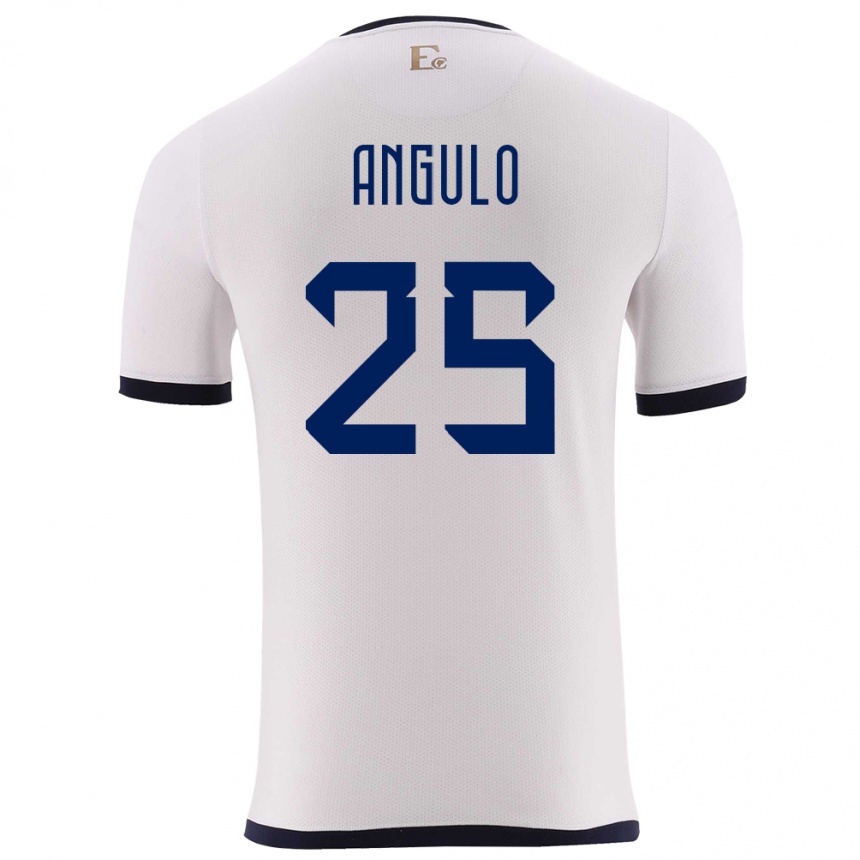 Kids Football Ecuador Nilson Angulo #25 White Away Jersey 24-26 T-Shirt Uk