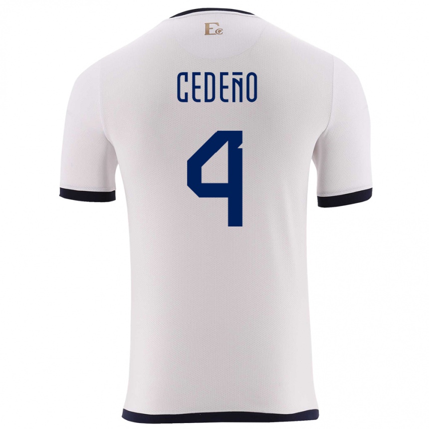 Kids Football Ecuador Stefany Cedeno #4 White Away Jersey 24-26 T-Shirt Uk