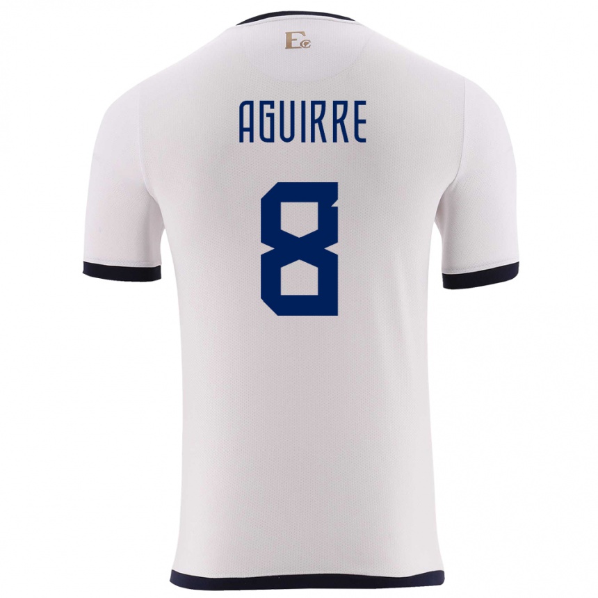 Kids Football Ecuador Marthina Aguirre #8 White Away Jersey 24-26 T-Shirt Uk