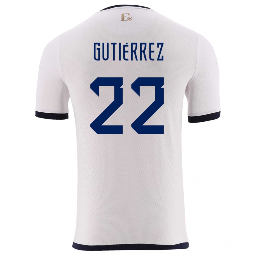 Kids Football Ecuador Melanie Gutierrez #22 White Away Jersey 24-26 T-Shirt Uk