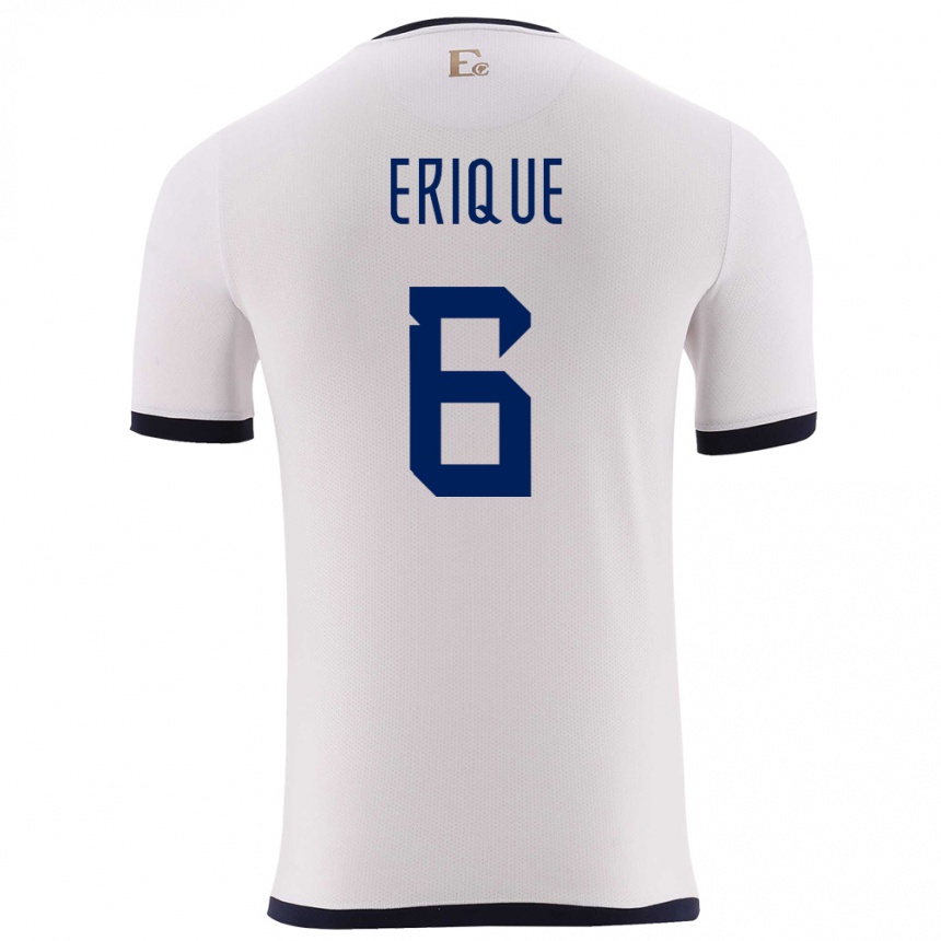 Kids Football Ecuador Yeltzin Erique #6 White Away Jersey 24-26 T-Shirt Uk