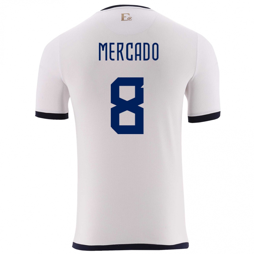 Kids Football Ecuador Patrik Mercado #8 White Away Jersey 24-26 T-Shirt Uk